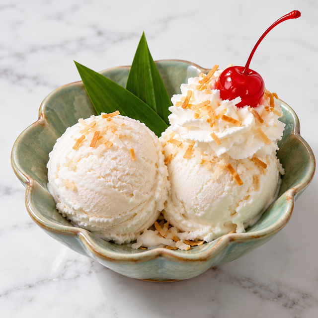 Coconut Ice Cream.